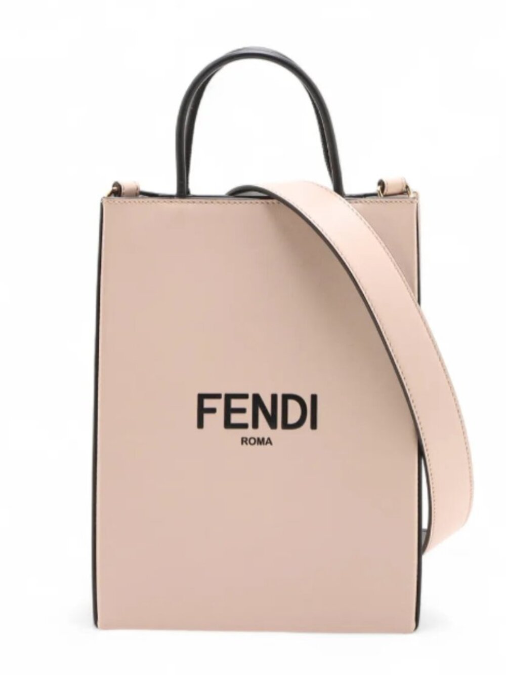 Fendi Vertical Leather Two-Way Shoulder Bag Pink